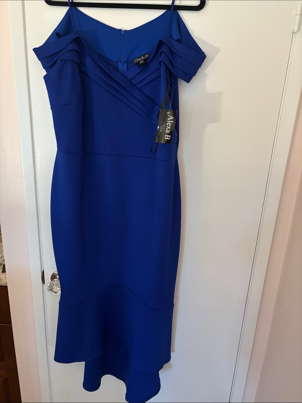 Royal Blue High-Low Ruffle Dress - Picture 3 of 3